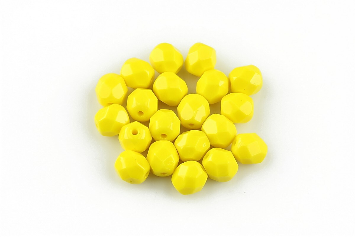 Margele fire polish 6mm - Opaque Yellow