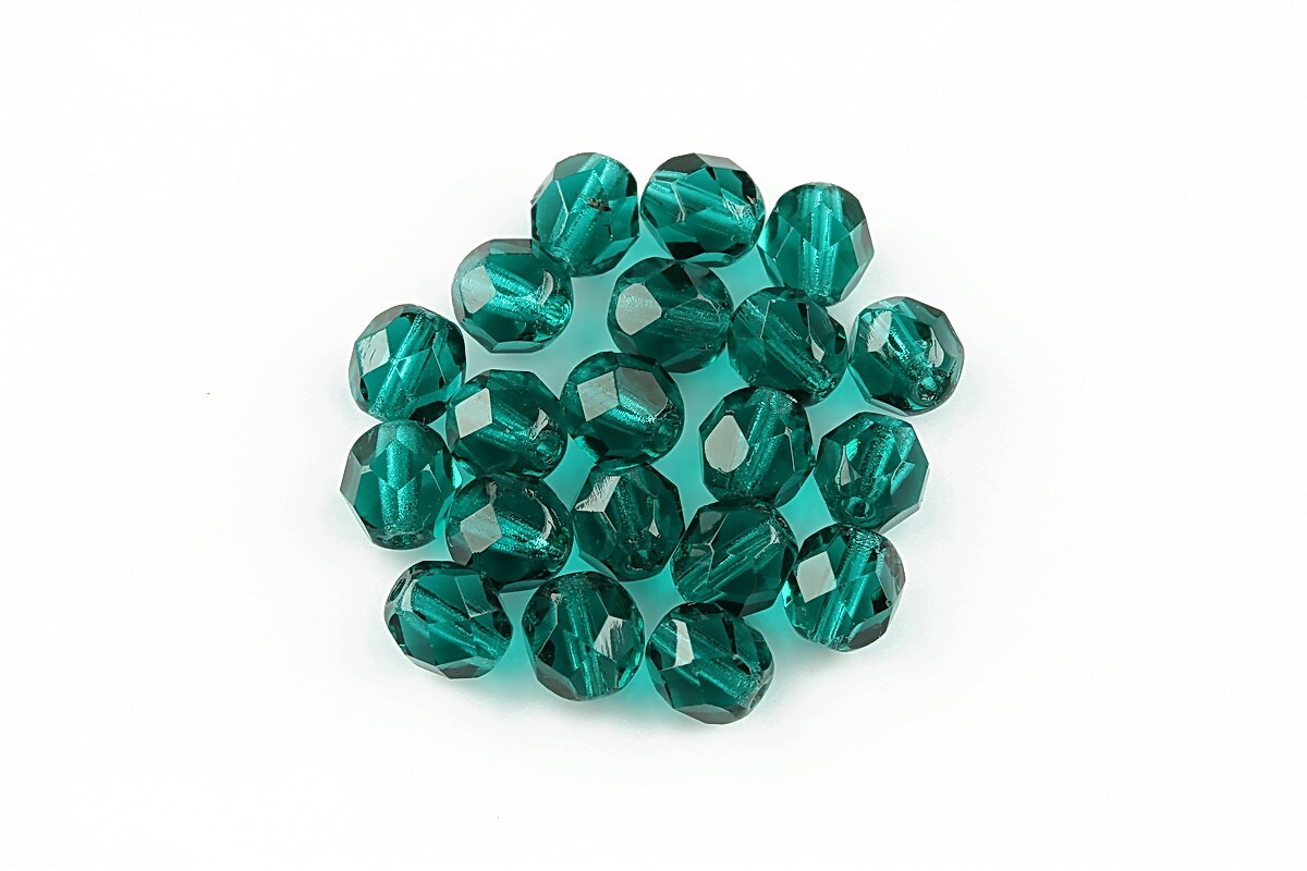 Margele fire polish 6mm - Teal