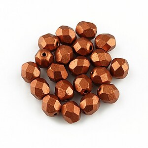 Margele fire polish 6mm - Matte - Metallic Dk Copper