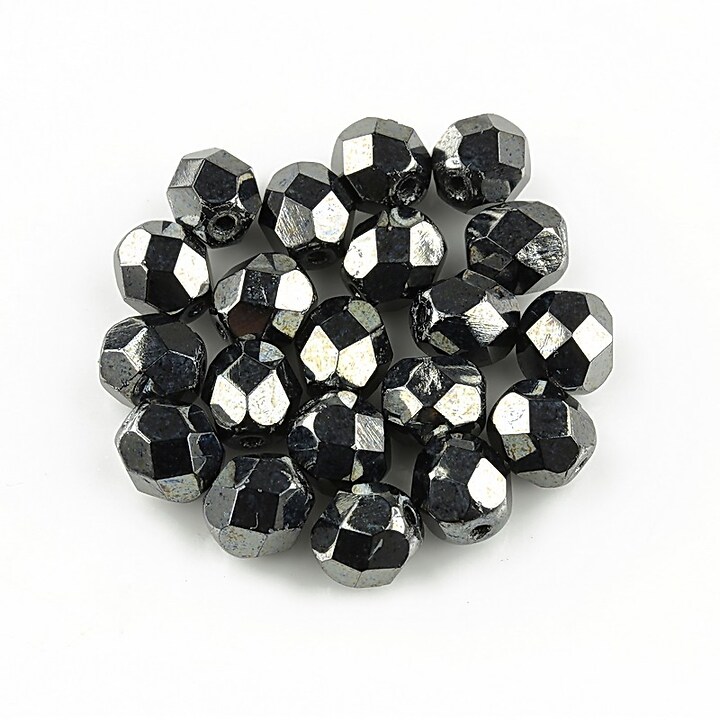 Margele fire polish 6mm - Hematite