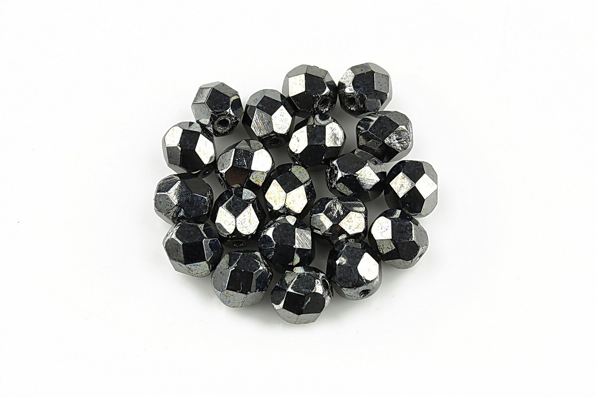 Margele fire polish 6mm - Hematite