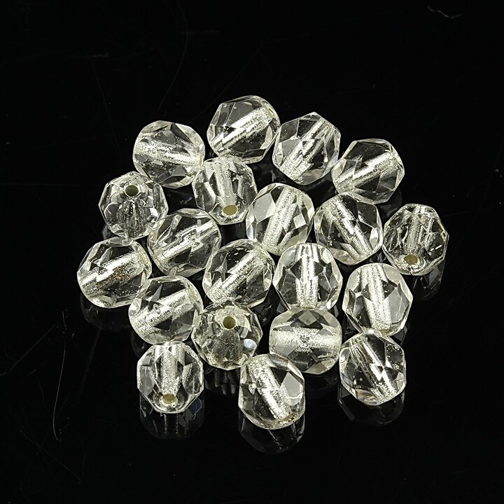 Margele fire polish 6mm - Crystal - Silver-Lined