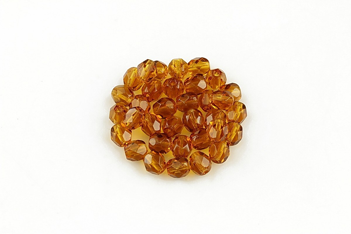Margele fire polish 4mm (10 buc.) - Dk Topaz