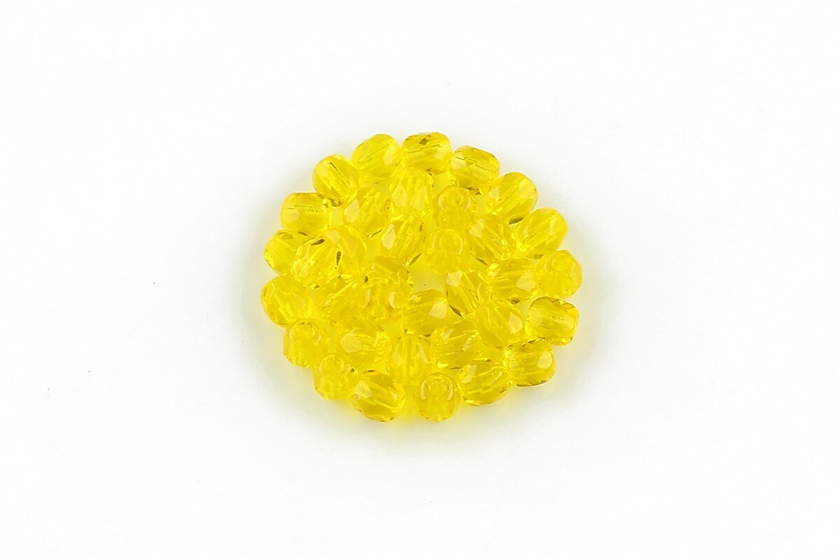 Margele fire polish 4mm (10 buc.) - Jonquil