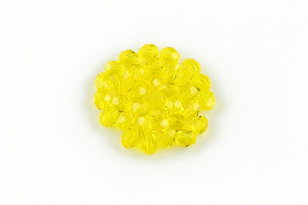 Margele fire polish 4mm (10 buc.) - Lemon