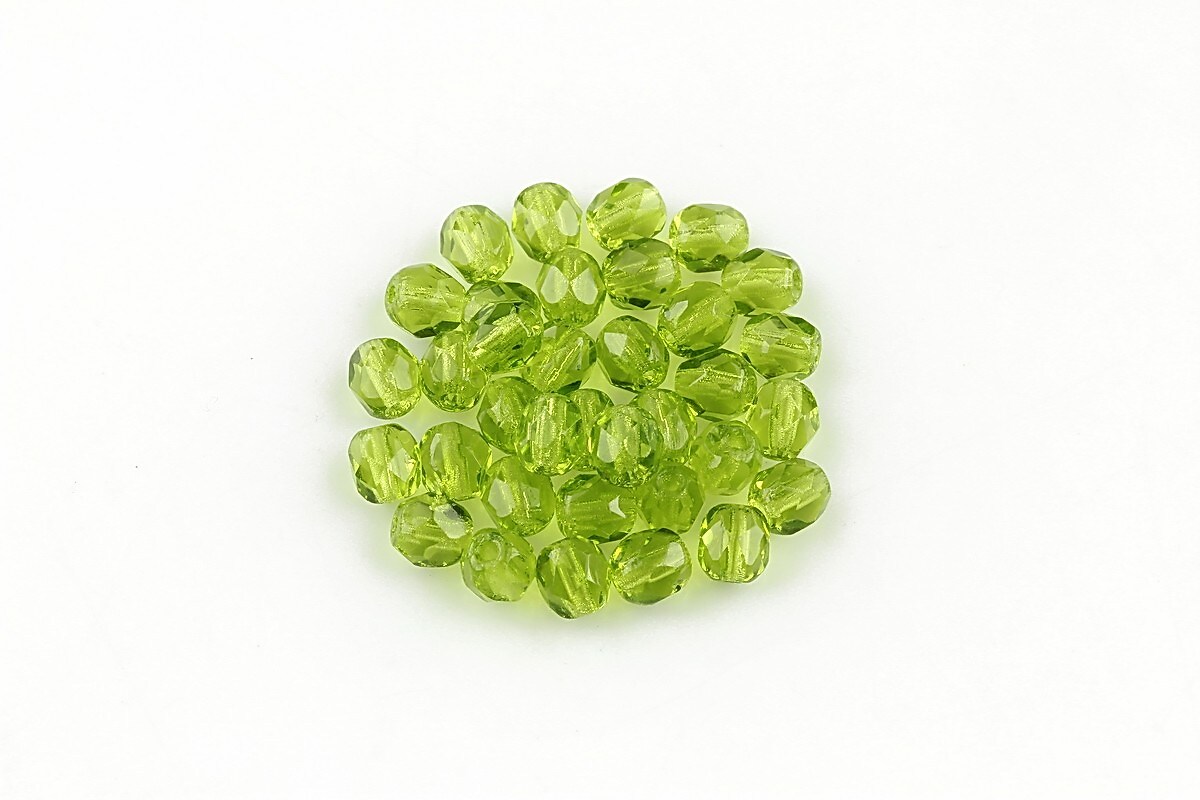 Margele fire polish 4mm (10 buc.) - Olivine