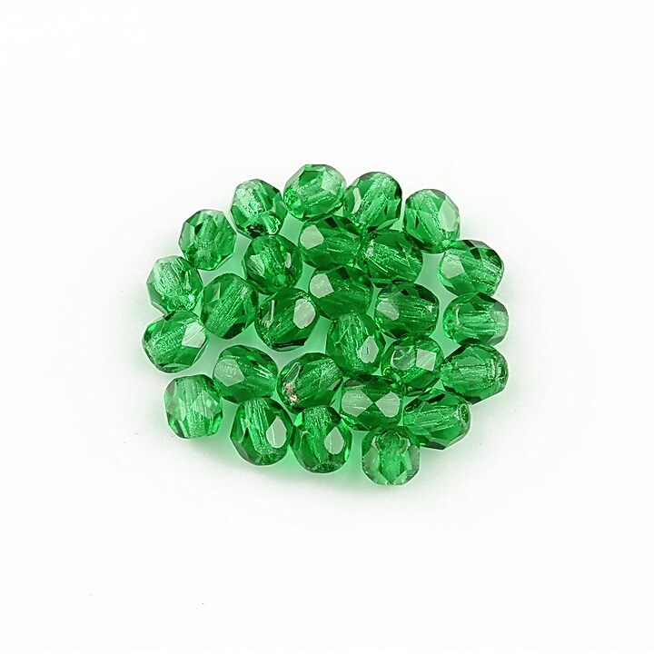 Margele fire polish 4mm (10 buc.) - Green Emerald