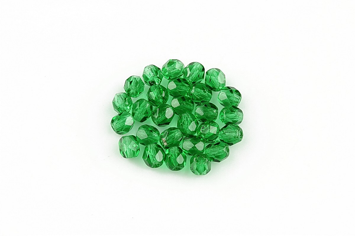 Margele fire polish 4mm (10 buc.) - Green Emerald