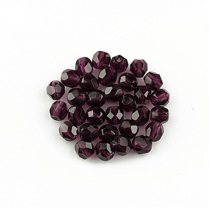 Margele fire polish 4mm (10 buc.) - Dk Amethyst