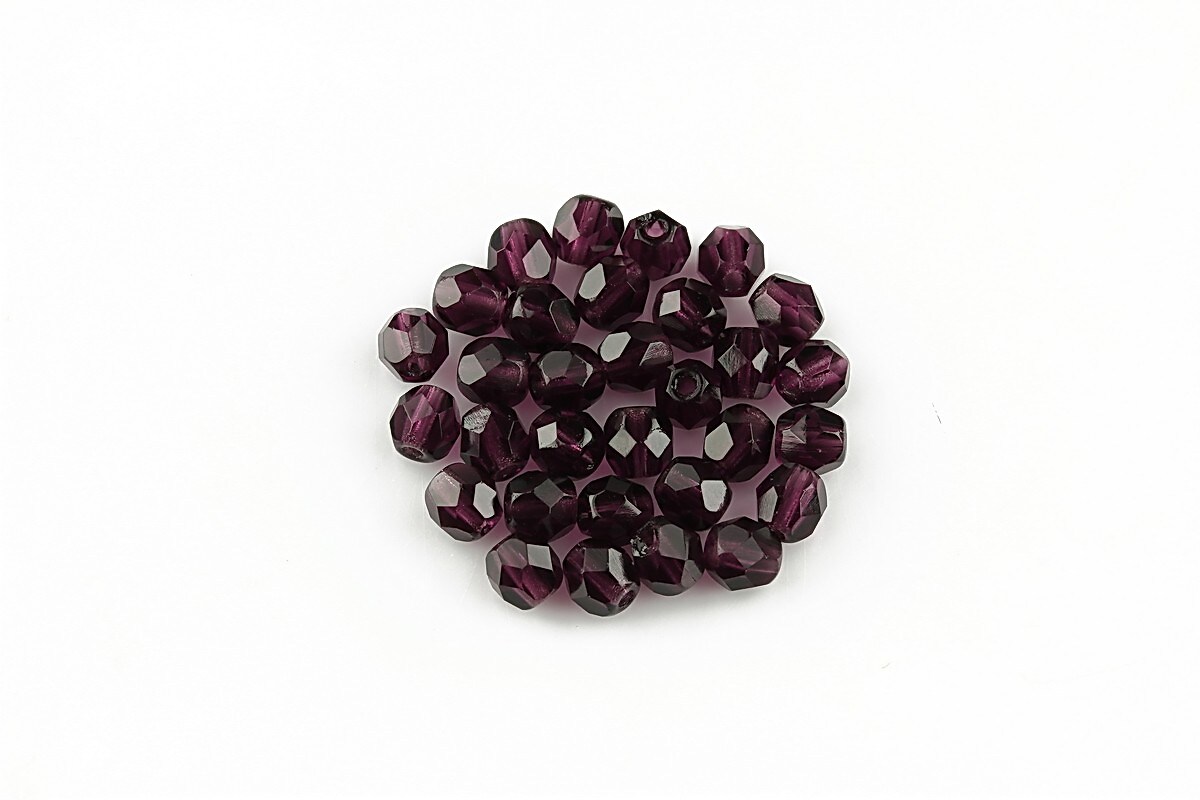 Margele fire polish 4mm (10 buc.) - Dk Amethyst