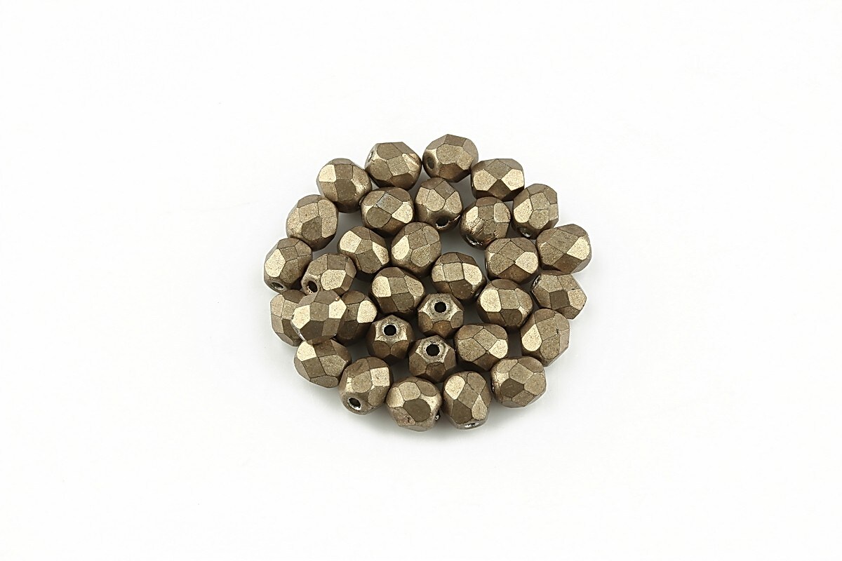 Margele fire polish 4mm (10 buc.) - Saturated Metallic Hazelnut