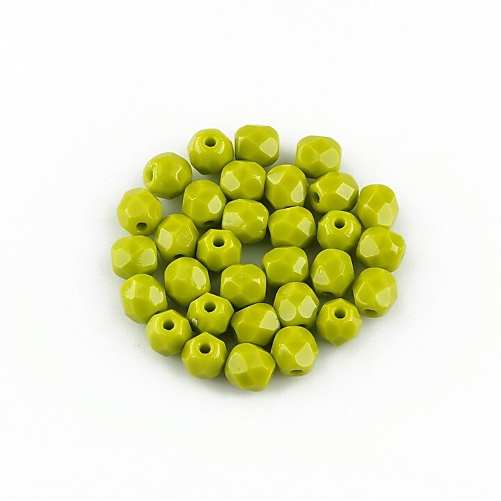 Margele fire polish 4mm (10 buc.) - Opaque Olivine