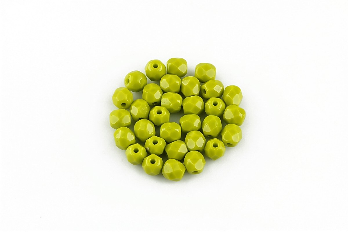 Margele fire polish 4mm (10 buc.) - Opaque Olivine