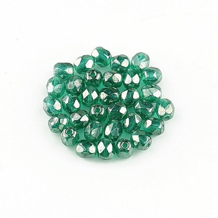 Margele fire polish 4mm (10 buc.) - Luster - Emerald