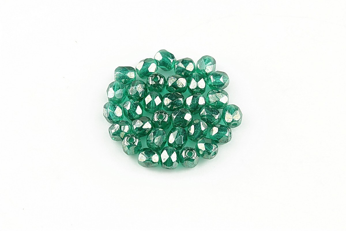 Margele fire polish 4mm (10 buc.) - Luster - Emerald