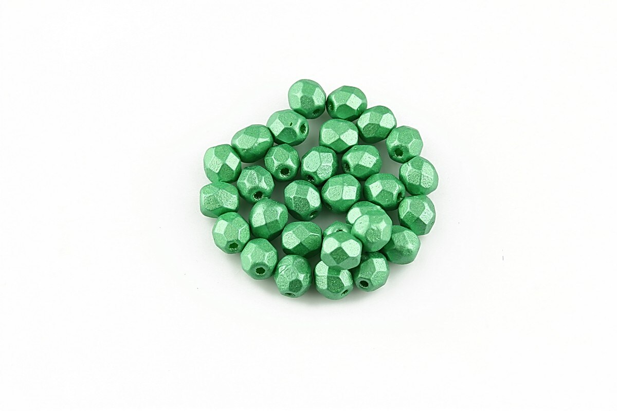 Margele fire polish 4mm (10 buc.) - Coated - Green