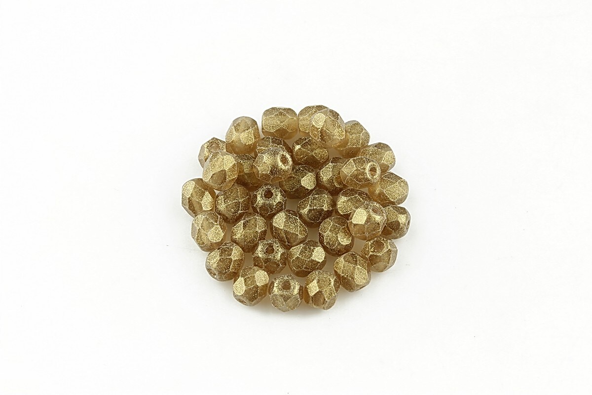 Margele fire polish 4mm (10 buc.) - Sueded Gold Smoky Topaz