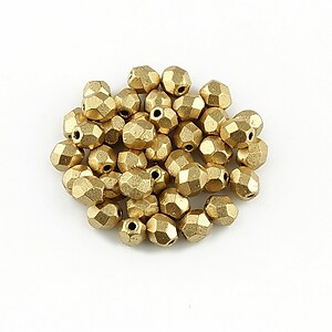 Margele fire polish 4mm (10 buc.) - Matte - Metallic Flax