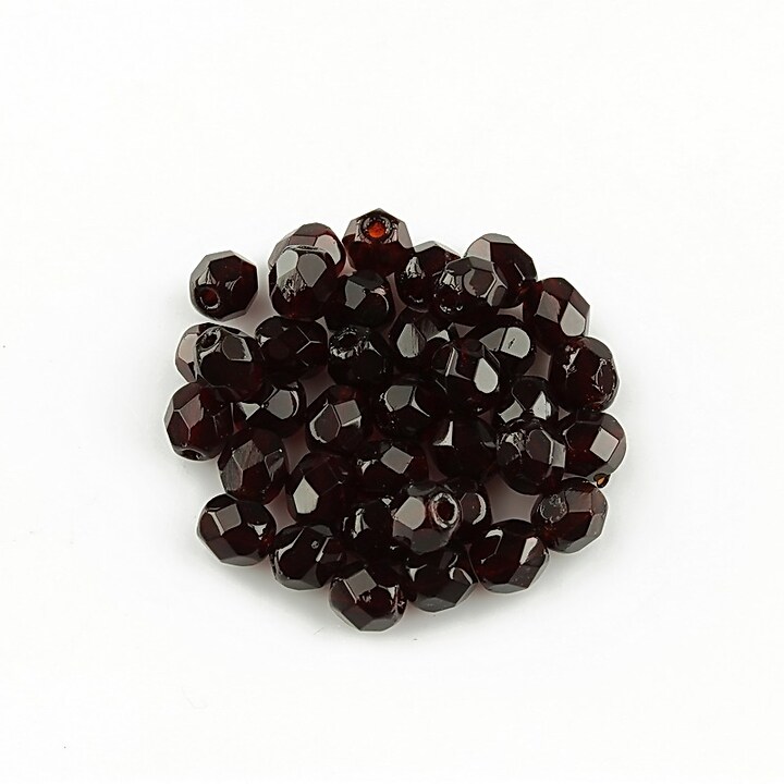 Margele fire polish 4mm (10 buc.) - Garnet