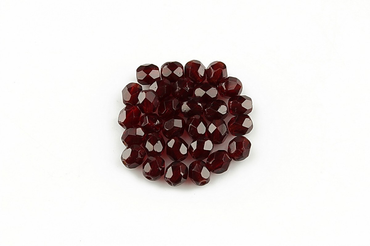 Margele fire polish 4mm (10 buc.) - Ruby