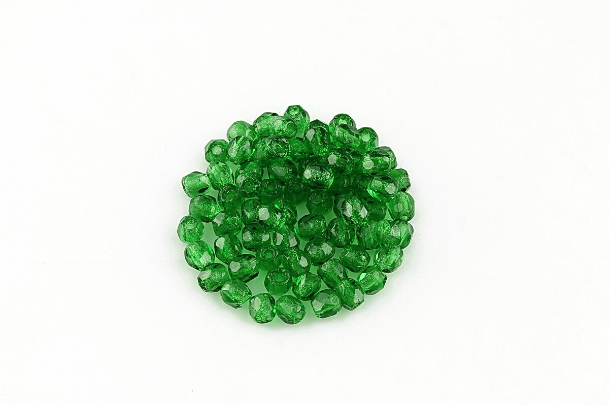 Margele fire polish 3mm (10 buc.) - Green Emerald