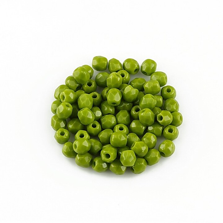 Margele fire polish 3mm (10 buc.) - Opaque Olivine