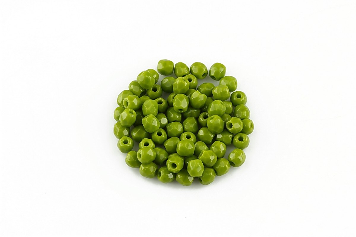 Margele fire polish 3mm (10 buc.) - Opaque Olivine