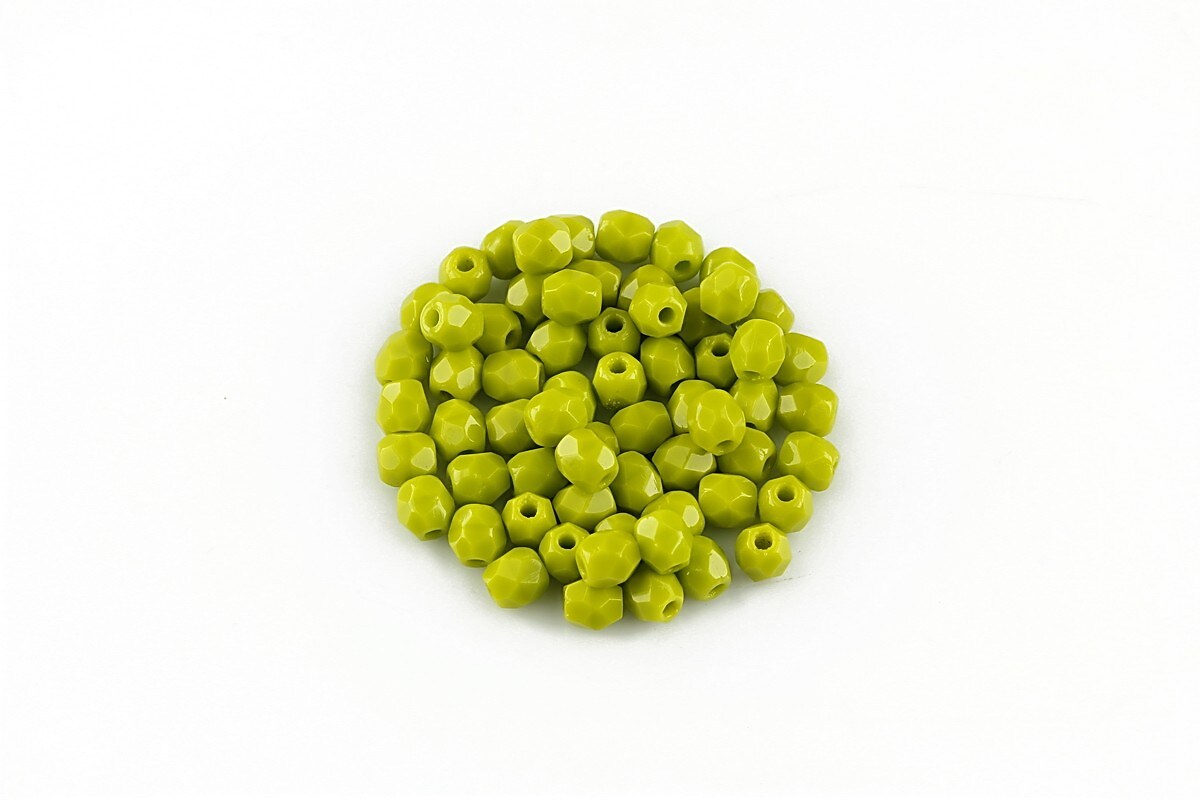 Margele fire polish 3mm (10 buc.) - Opaque Olivine