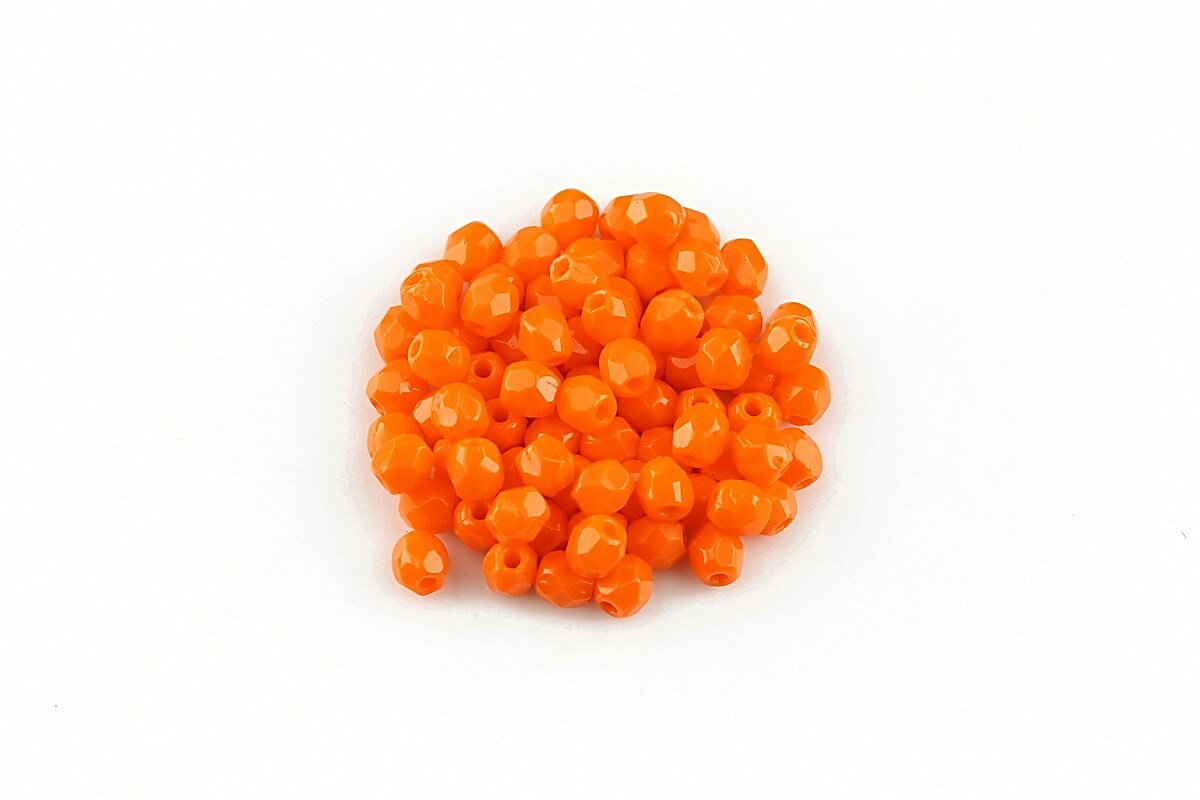 Margele fire polish 3mm (10 buc.) - Opaque Orange