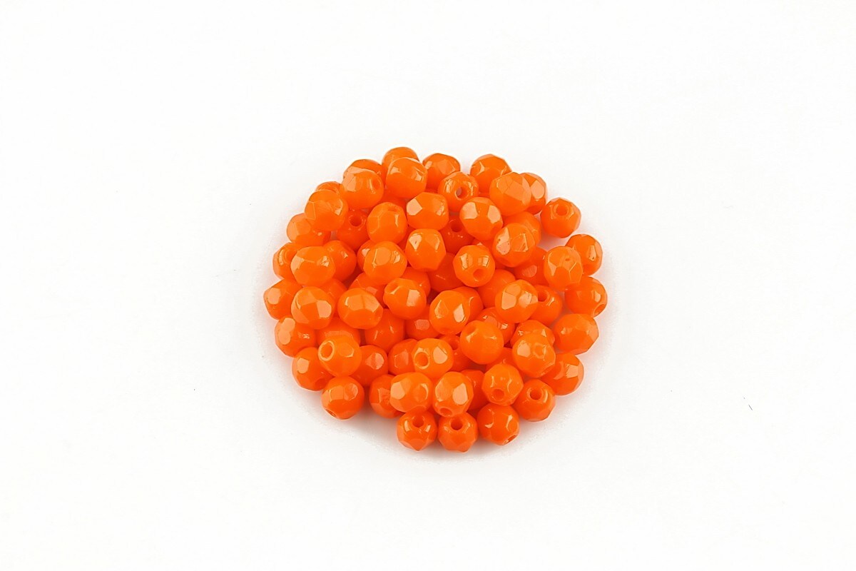 Margele fire polish 3mm (10 buc.) - Opaque Bright Orange