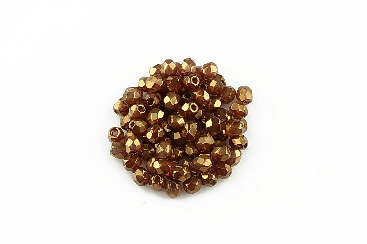 Margele fire polish 3mm (10 buc.) - Topaz/Bronze