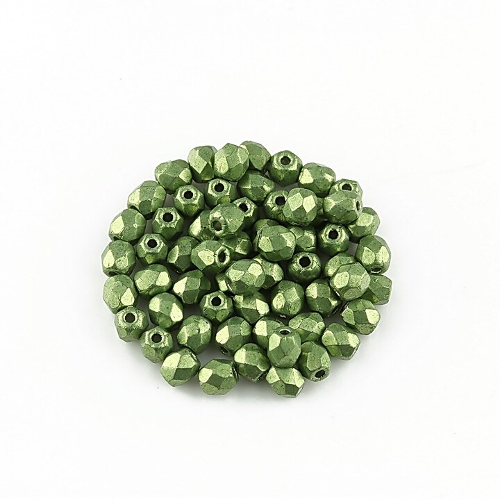 Margele fire polish 3mm (10 buc.) - Saturated Metallic Greenery