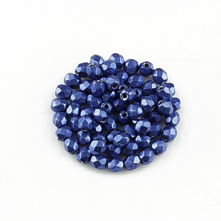 Margele fire polish 3mm (10 buc.) - Saturated Metallic Lapis Blue