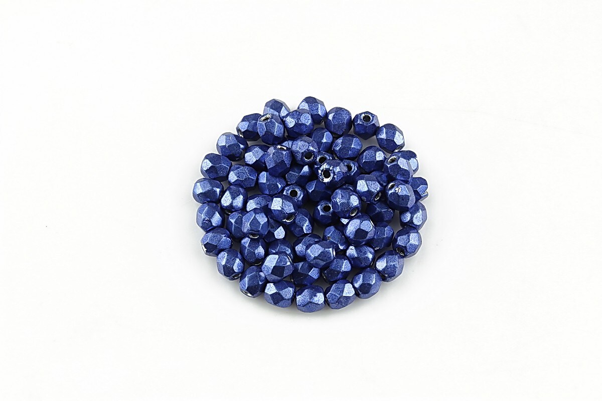 Margele fire polish 3mm (10 buc.) - Saturated Metallic Lapis Blue