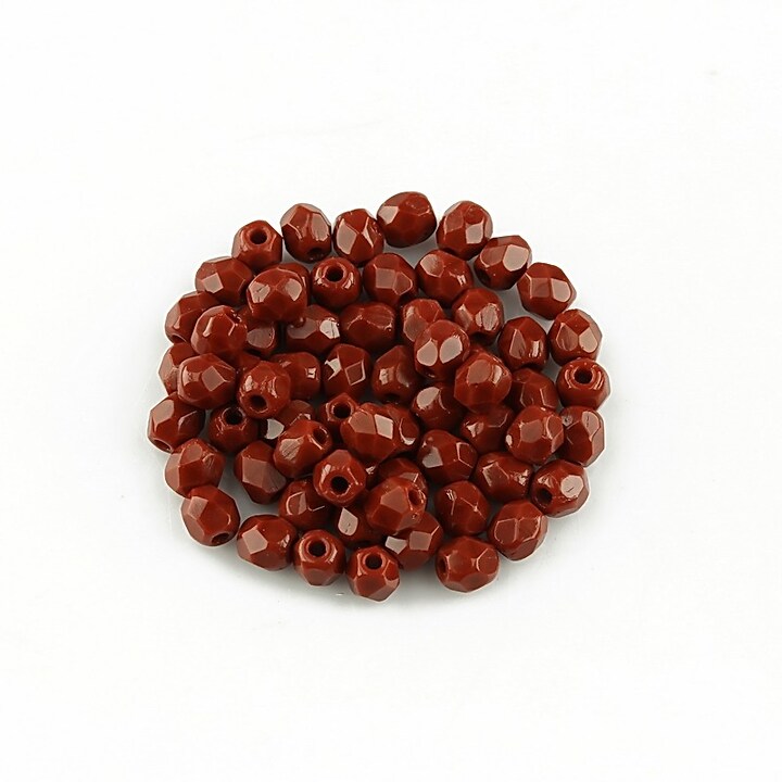 Margele fire polish 3mm (10 buc.) - Opaque Burgundy