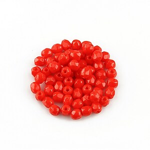 Margele fire polish 3mm (10 buc.) - Opaque Lt Red