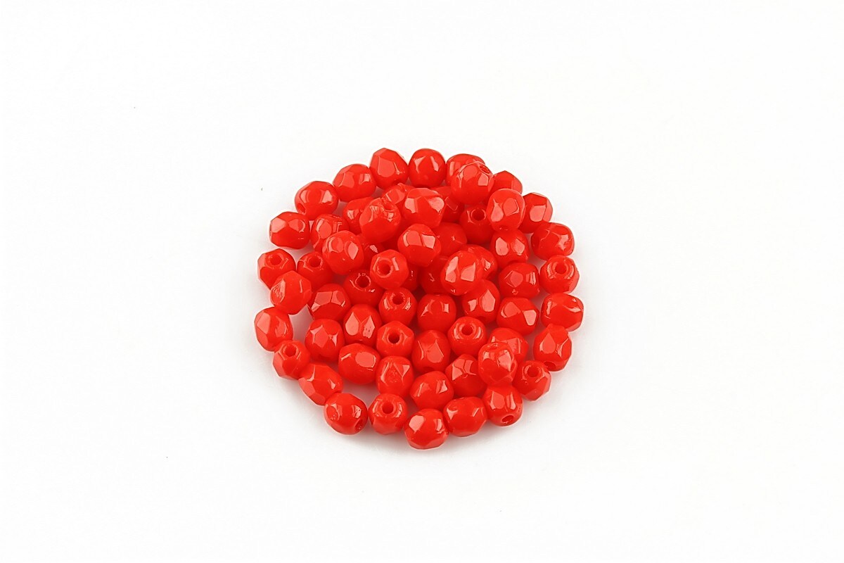 Margele fire polish 3mm (10 buc.) - Opaque Lt Red