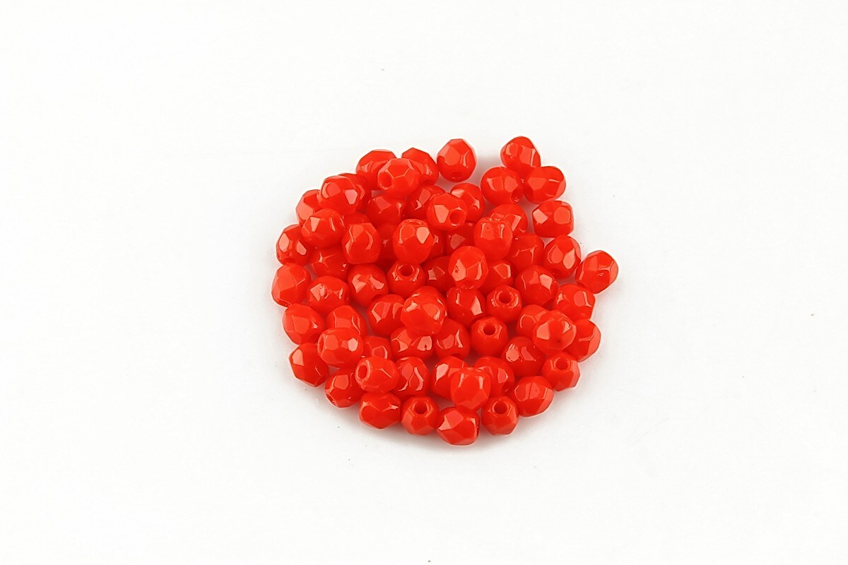 Margele fire polish 3mm (10 buc.) - Opaque Lt Red