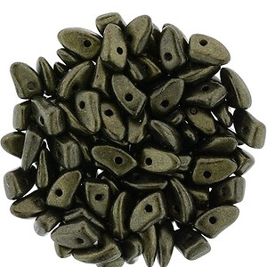 Margele PRONG 3x6mm - Metallic Suede - Dk Green