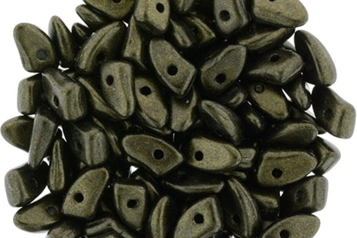 Margele PRONG 3x6mm - Metallic Suede - Dk Green