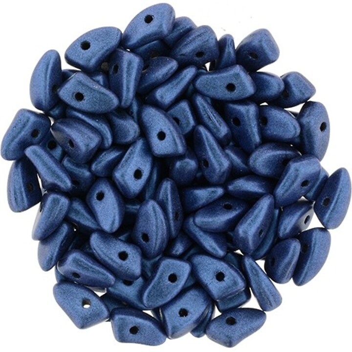 Margele PRONG 3x6mm - Metallic Suede - Blue