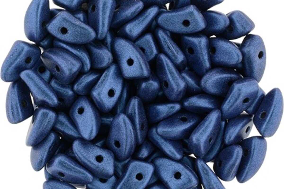 Margele PRONG 3x6mm - Metallic Suede - Blue