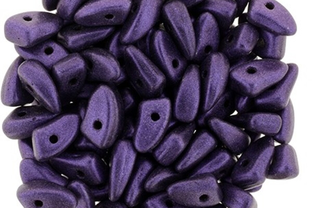 Margele PRONG 3x6mm - Metallic Suede - Purple