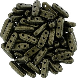 Margele CzechMates BEAM 3x10mm - Metallic Suede - Dk Green