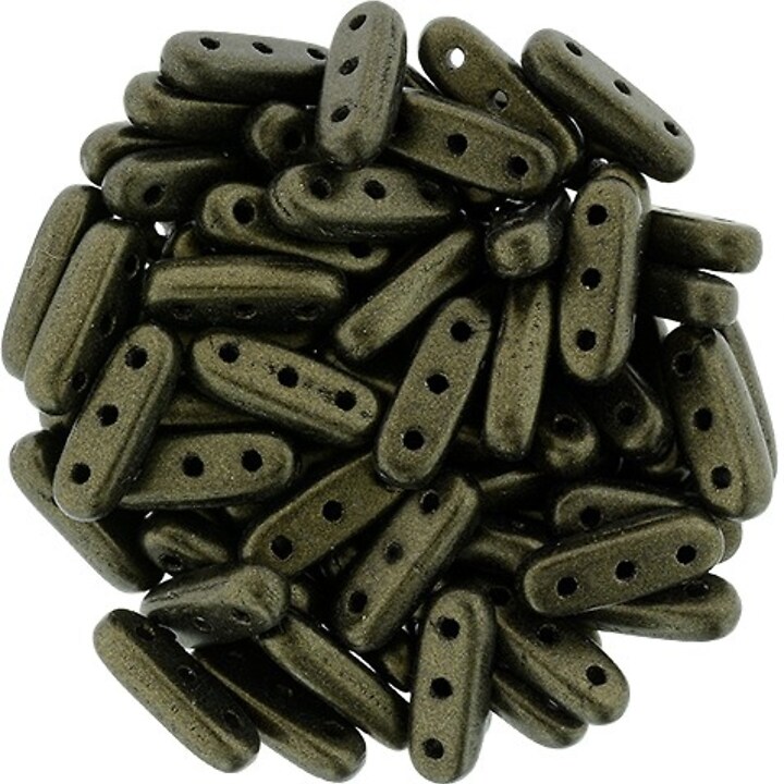 Margele CzechMates BEAM 3x10mm - Metallic Suede - Dk Green