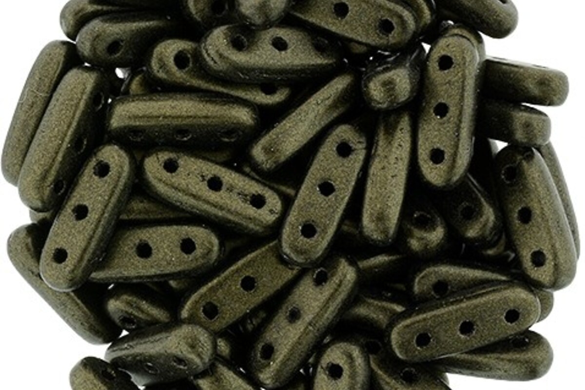 Margele CzechMates BEAM 3x10mm - Metallic Suede - Dk Green