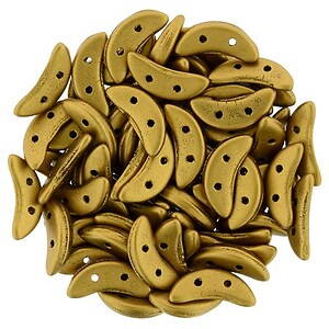 Margele CzechMates CRESCENT 3x10mm - Matte - Metallic Anitque Gold