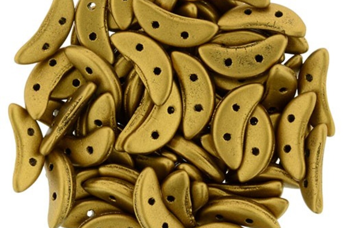 Margele CzechMates CRESCENT 3x10mm - Matte - Metallic Anitque Gold