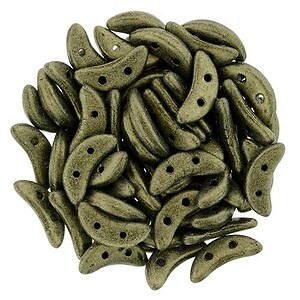 Margele CzechMates CRESCENT 3x10mm - Metallic Suede - Gold