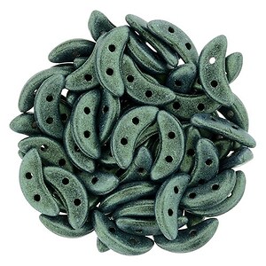 Margele CzechMates CRESCENT 3x10mm - Metallic Suede - Lt Green